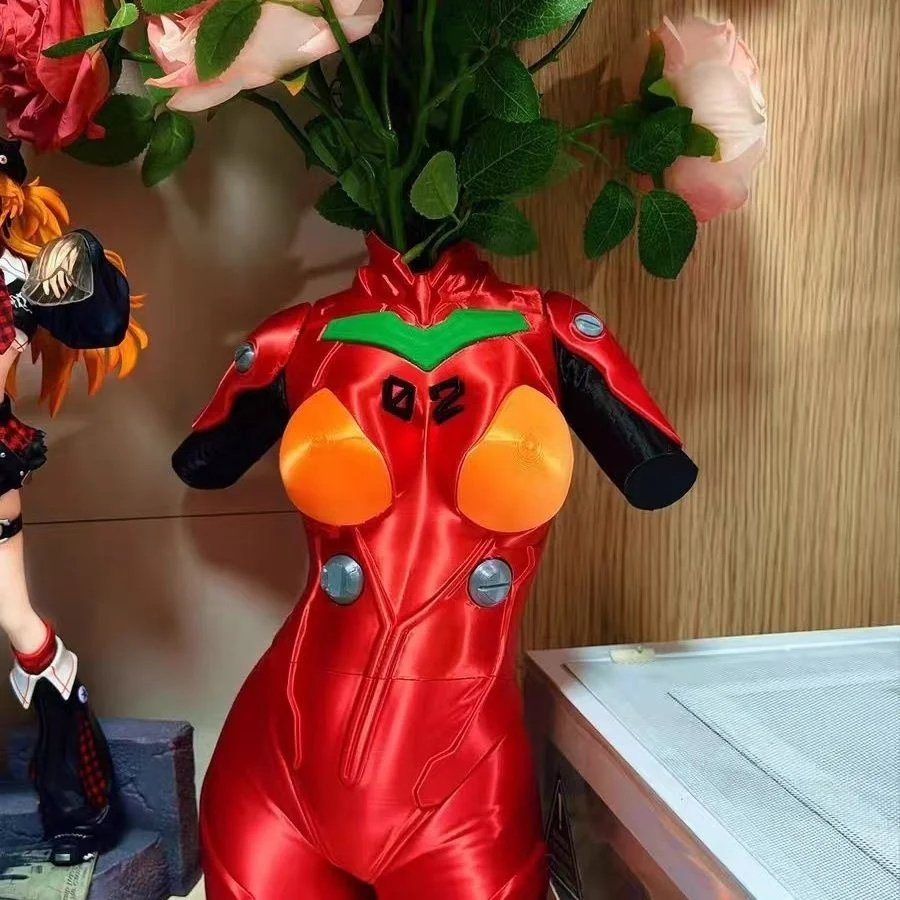3D Printing Vase - Asukad evaing Figura de Menina Mecha