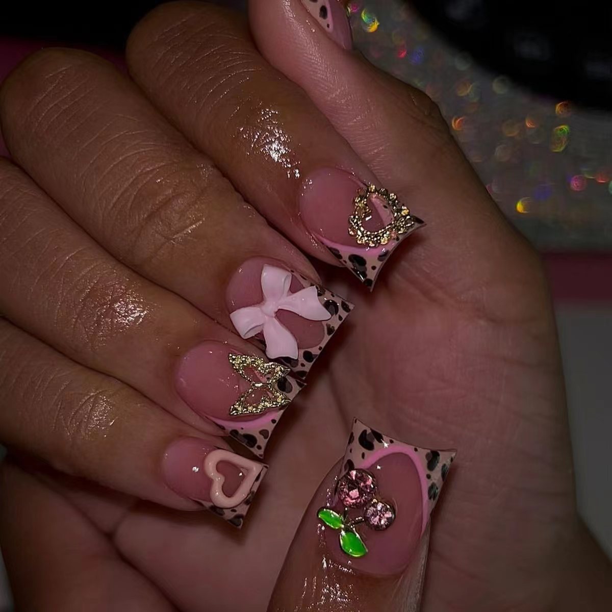 3D Printing Ptc - 24 pçs nude rosa doce unhas