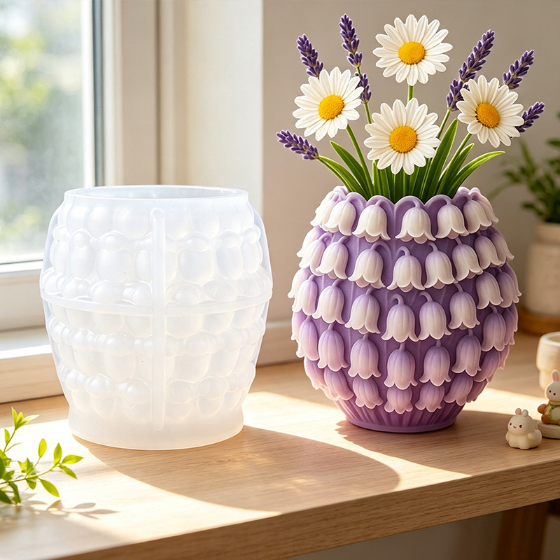 3D Printing Vase - Molde de Silicone 3D Lírio do