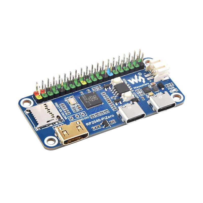 Raspberry Pi 3D Print - Placa de Desenvolvimento Waveshare RP2040-PiZero, Baseada