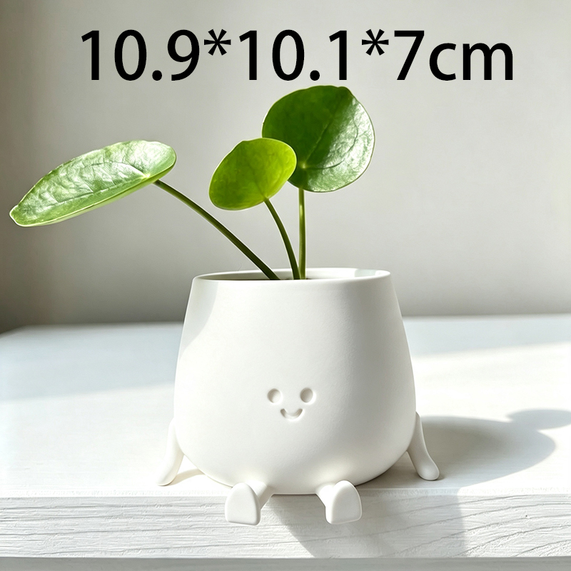 Vaso de Planta com Rosto Sorri - 3D Printing Vase avaliação e preço